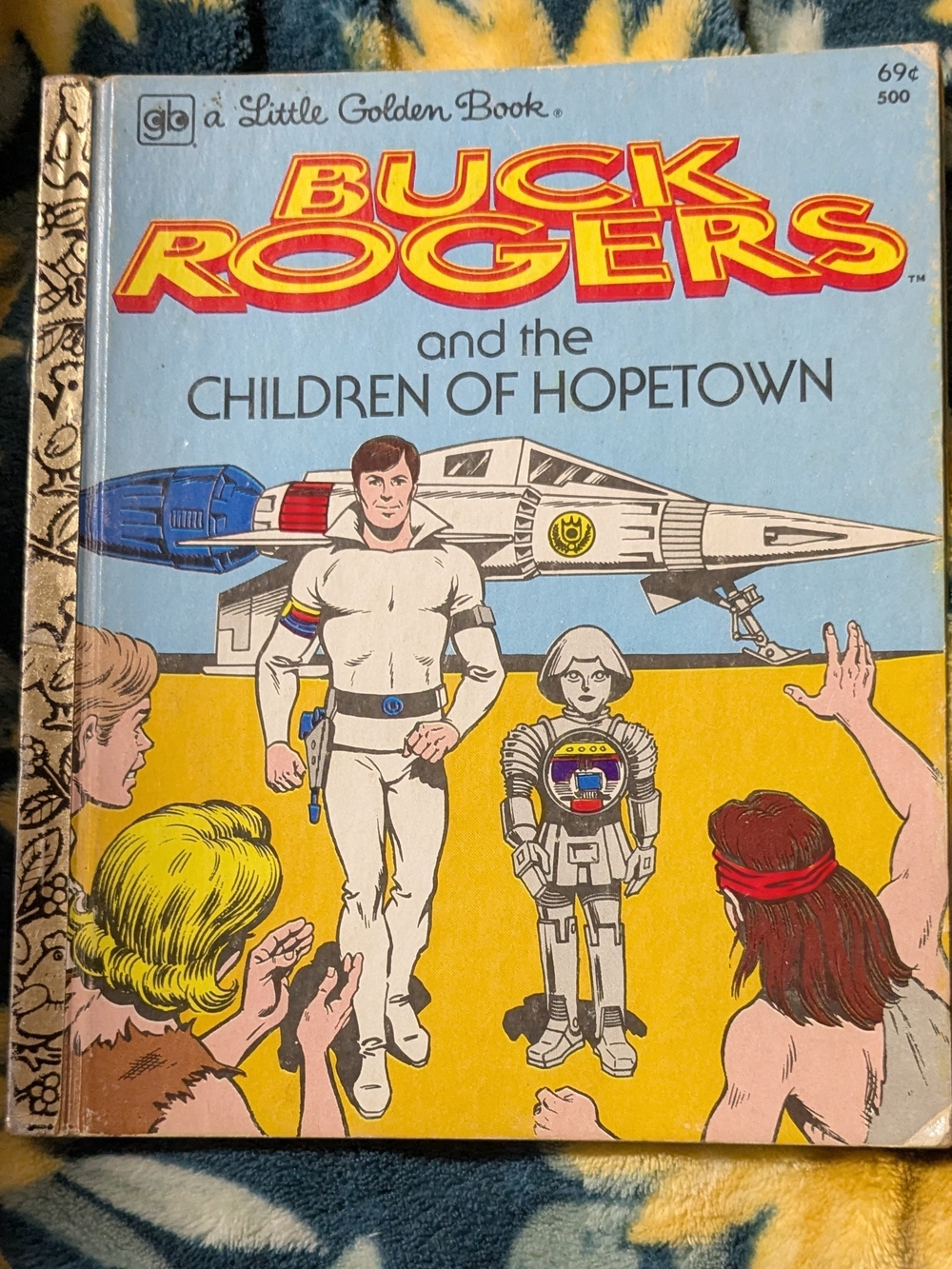 Little Golden Book Buck Rogers Kids Storybook - Blue & Yellow Cover